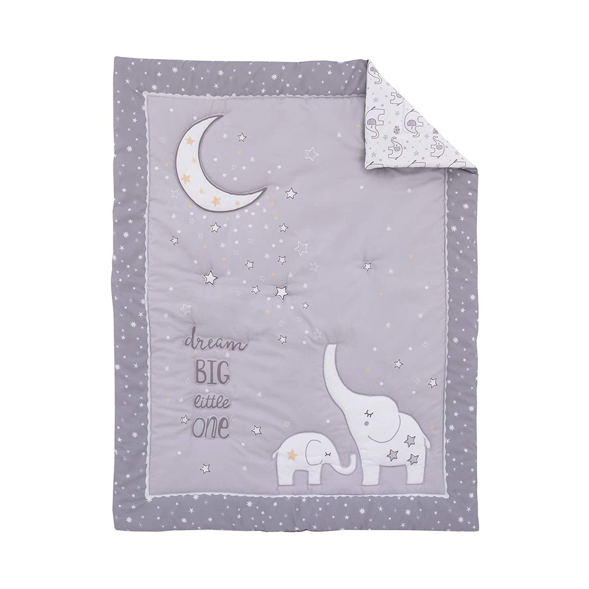NoJo Dream Big Little Elephant 3 Piece Mini Crib Bedding Set