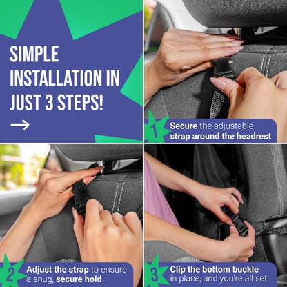 Todays Kids 2 Pack Kick Mats Back Seat Protector - Backseat Car Organizer for Kids, Car Storage Organizer, Back Seat Cars Organizers, Cars Organizers Backs Seats, Travel Accessories