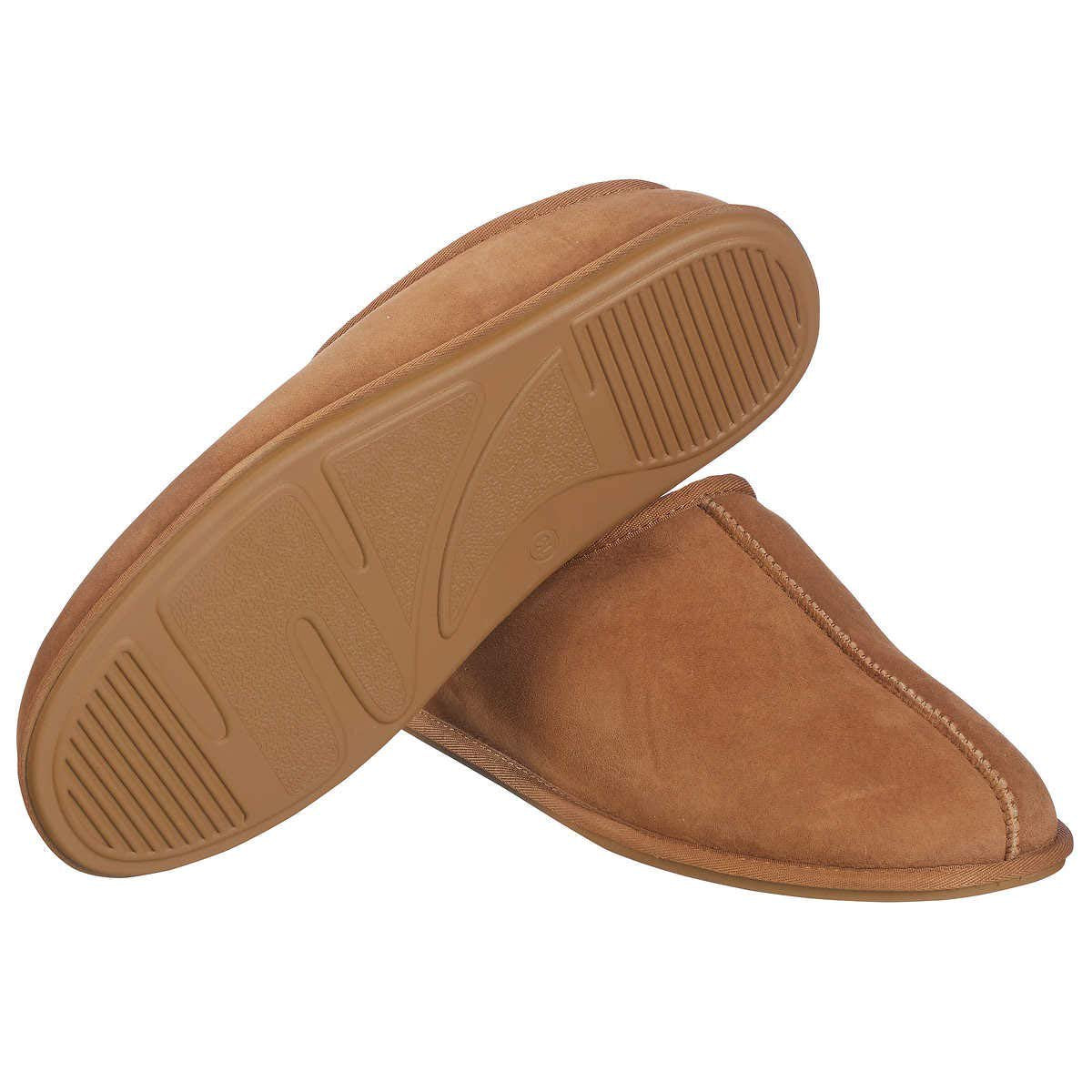 KirklandSignature Men's Shearling Clog Slipper Chestnut