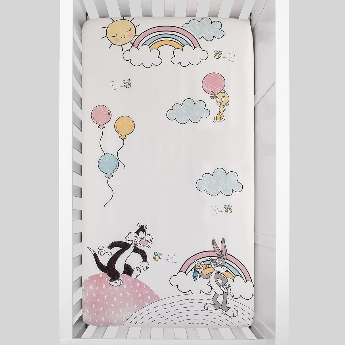 NoJo Aztec Mix & Match 100% Cotton Grey/Fox Fitted Crib Sheet, Navy, Orange, Aqua, Ivory
