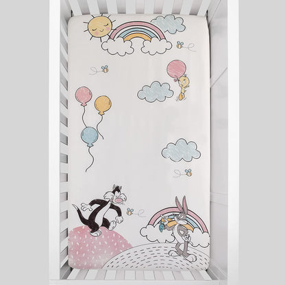 NoJo Aztec Mix & Match 100% Cotton Grey/Fox Fitted Crib Sheet, Navy, Orange, Aqua, Ivory