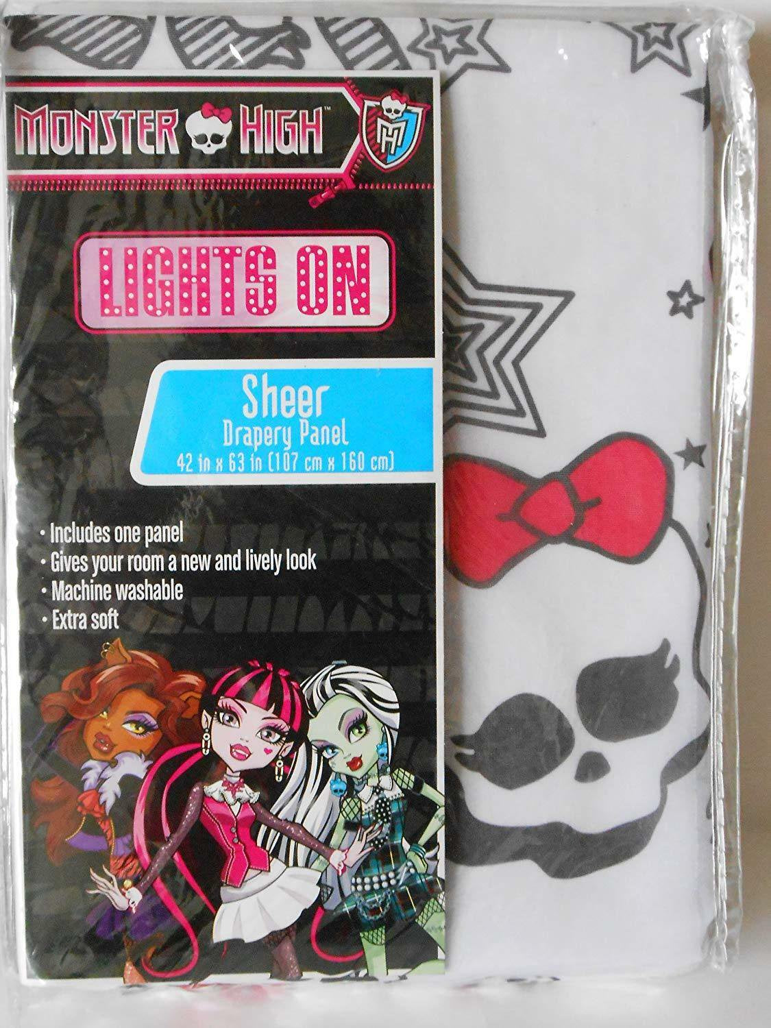 Monster High Sheer Window Panel Drape - 42x63