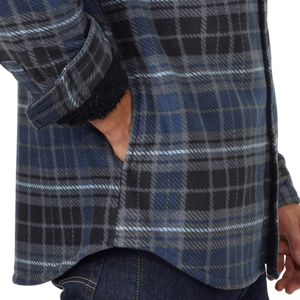Freedom Foundry Men's Plaid Fleece Jackets Super Plush Sherpa Lined Jacket Shirt