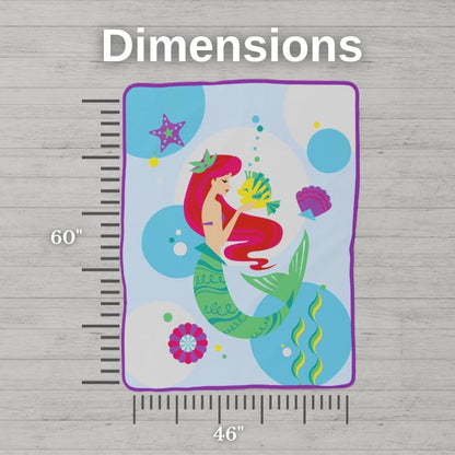 Franco The Little Mermaid Ariel Micro Raschel Throw, 46 in x 60 in