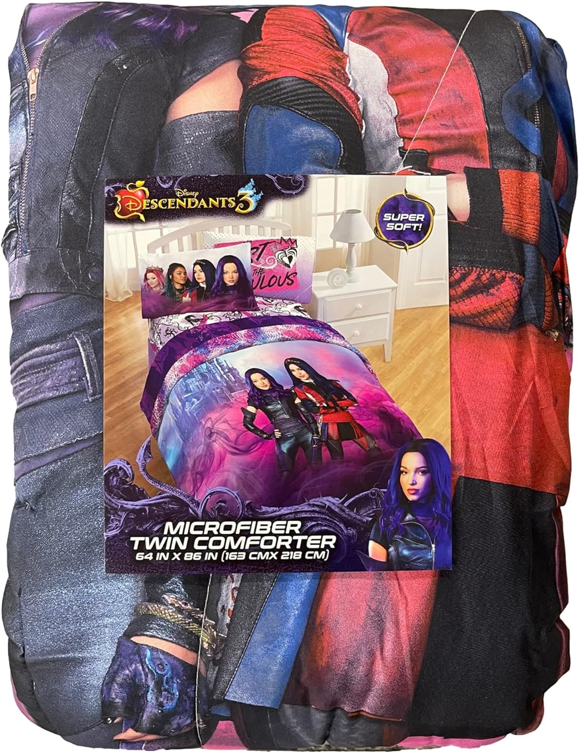 Disney Descendants 3 Twin Reversible Comforter - Wickedly Fabulous Featuring: Evie & Mal