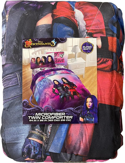 Disney Descendants 3 Twin Reversible Comforter - Wickedly Fabulous Featuring: Evie & Mal