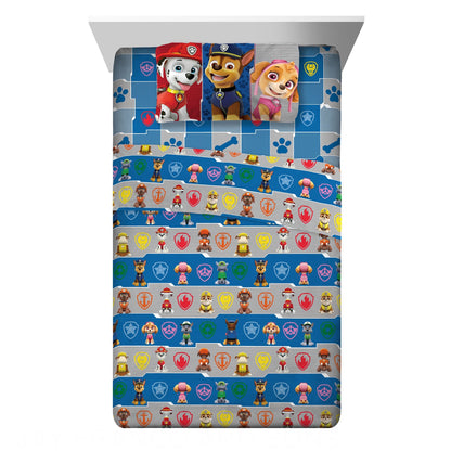 Franco Kids Paw Patrol Gangs All Here Twin Size Sheet Set