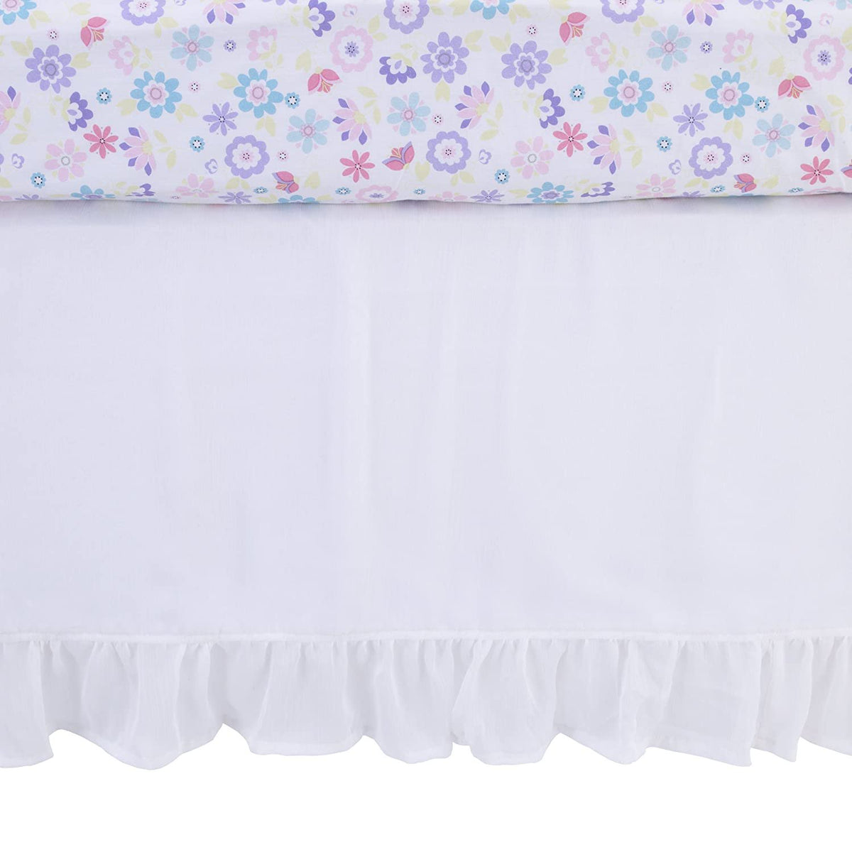 NoJo Indigo Denim/Chambray Crib Skirt/Dust Ruffle, Indigo