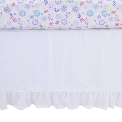 NoJo Indigo Denim/Chambray Crib Skirt/Dust Ruffle, Indigo