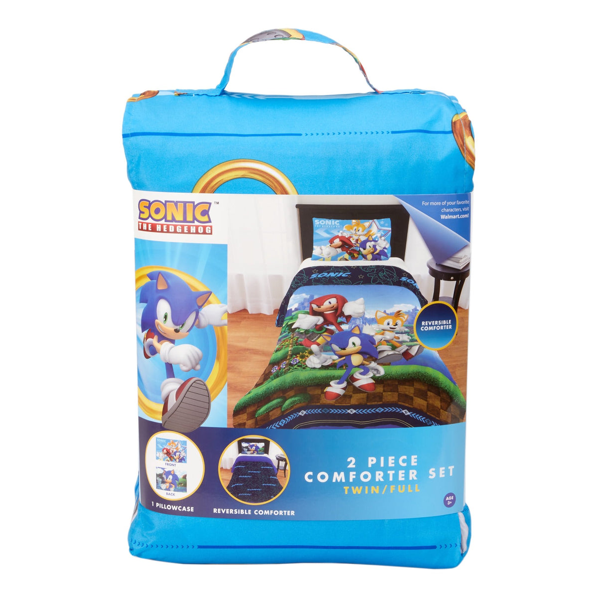 Sonic the Hedgehog 2 Piece Reversible Twin/full Comforter & Pillowcase set