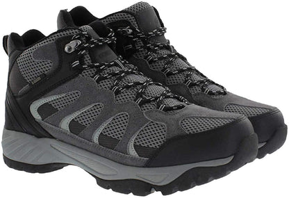 Khombu Tyler Men's Leather Hiking Outdoor Tactical Boots -Black/Grey