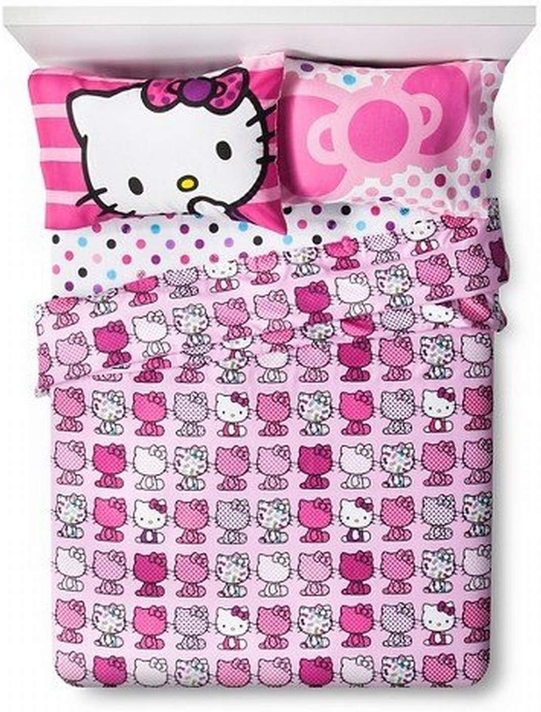 Hello Kitty 4 Piece Sheet Set - Fits Full Size Beds
