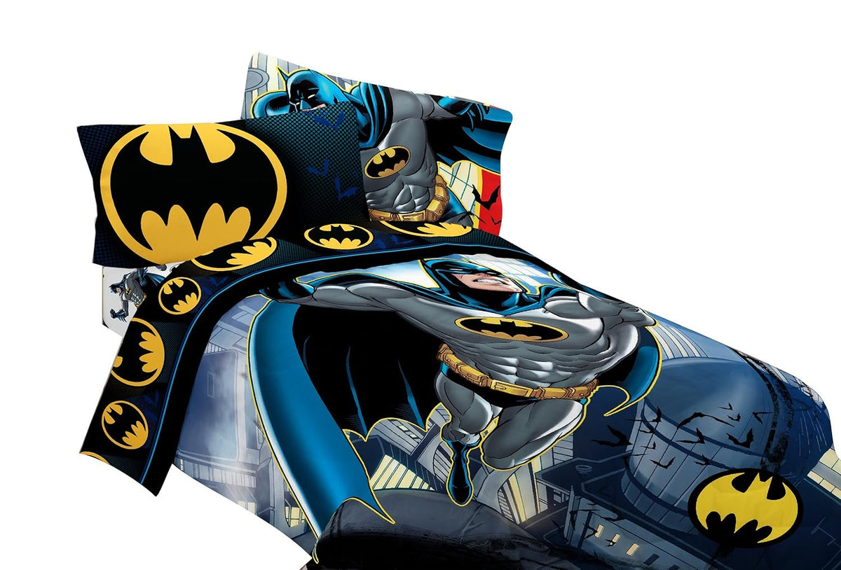 Franco Kids Batman From The Rooftop Full Size Sheet Set