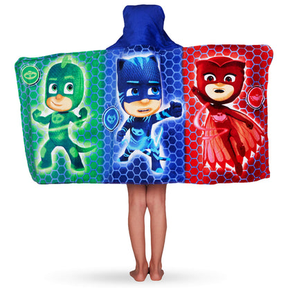 Franco Kids Pj Masks Super Soft Bath/Pool/Beach Soft Cotton Terry Hooded Towel Wrap, 24 in x 50 in, (Officially Licensed Product)