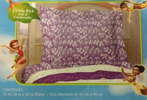 Disney Fairies,tinker Bell Pillow Sham.purple and White.