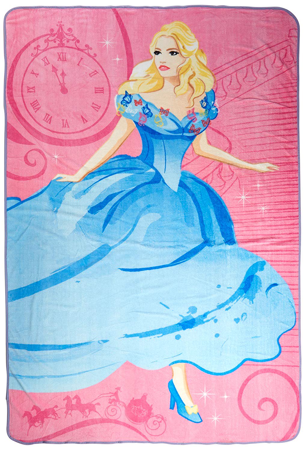Disney Newest Live Action Cinderella a Moment of Magic Blanket 62 by 90-Inch