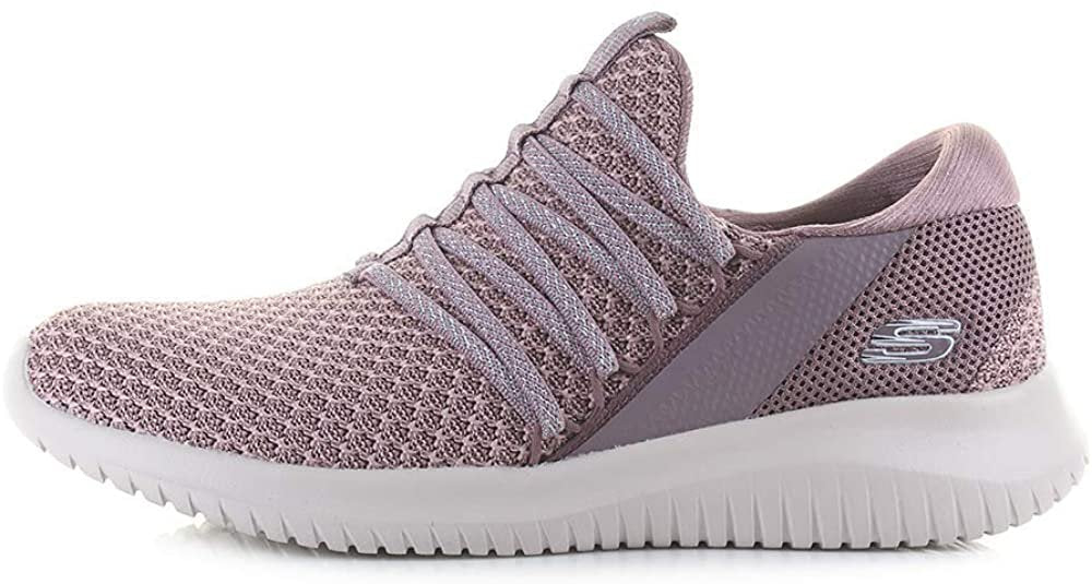 Skechers Womens Ultra Flex Bright Future Mauve Slip On Bungee Trainers Size 7.5
