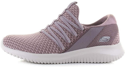 Skechers Womens Ultra Flex Bright Future Mauve Slip On Bungee Trainers Size 7.5
