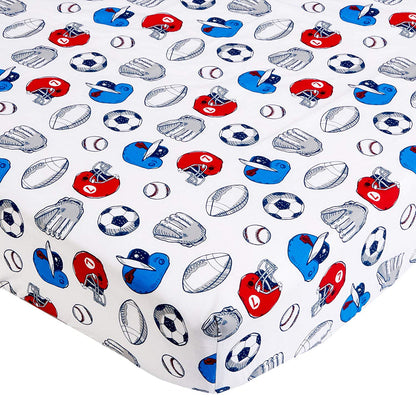 Carter's 4-Piece Toddler Bedding Set, All Star Sports Boys Blue