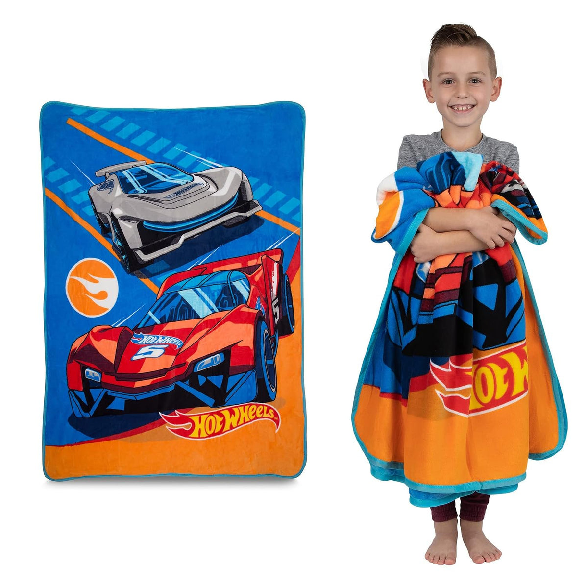 Franco Kids Hot Wheels Micro Raschel Throw Blanket, 46 in x 60 in