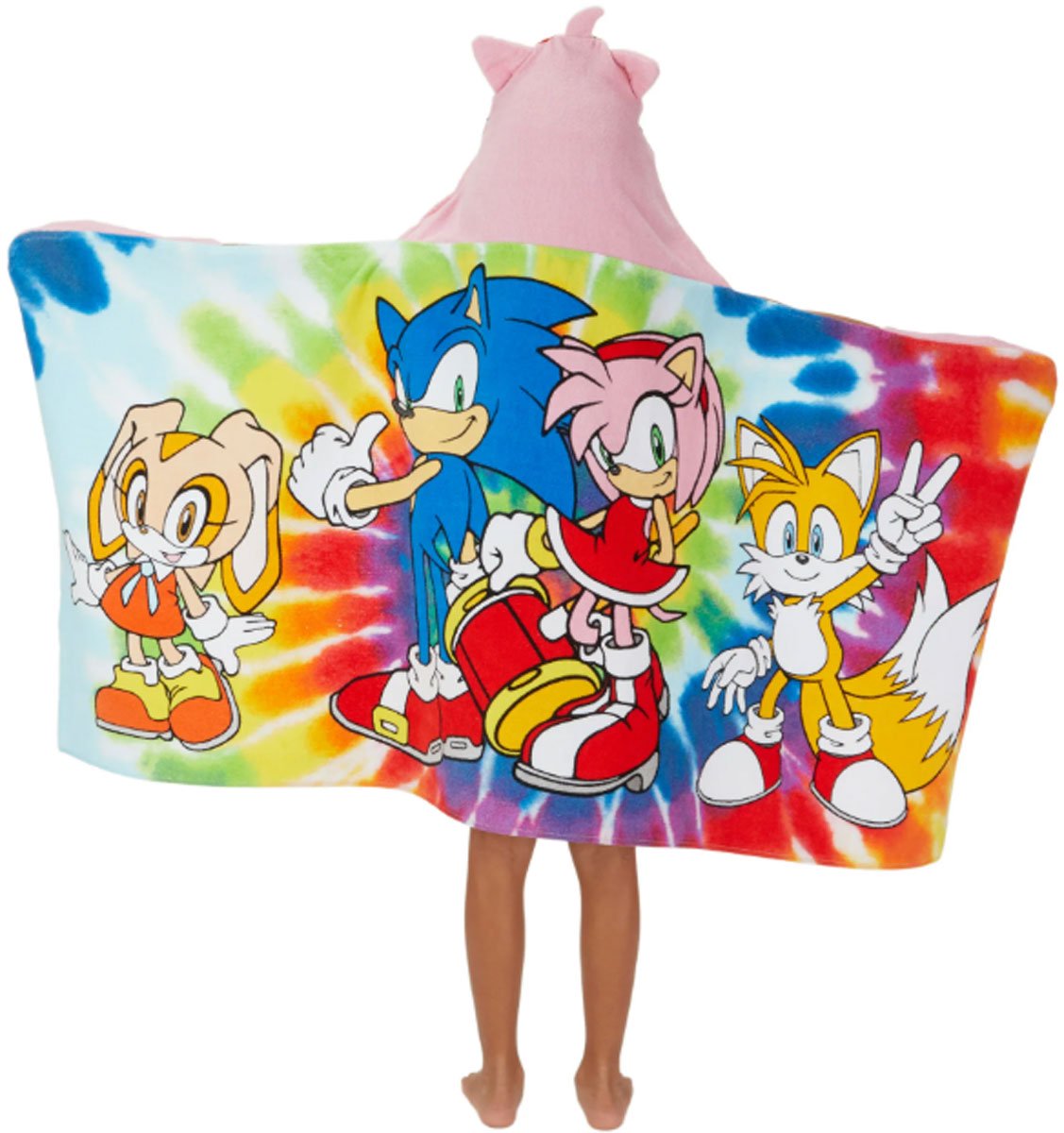 Franco Kids Sonic Amy Girls Bath Hooded Towel, Cotton 24" x 50"