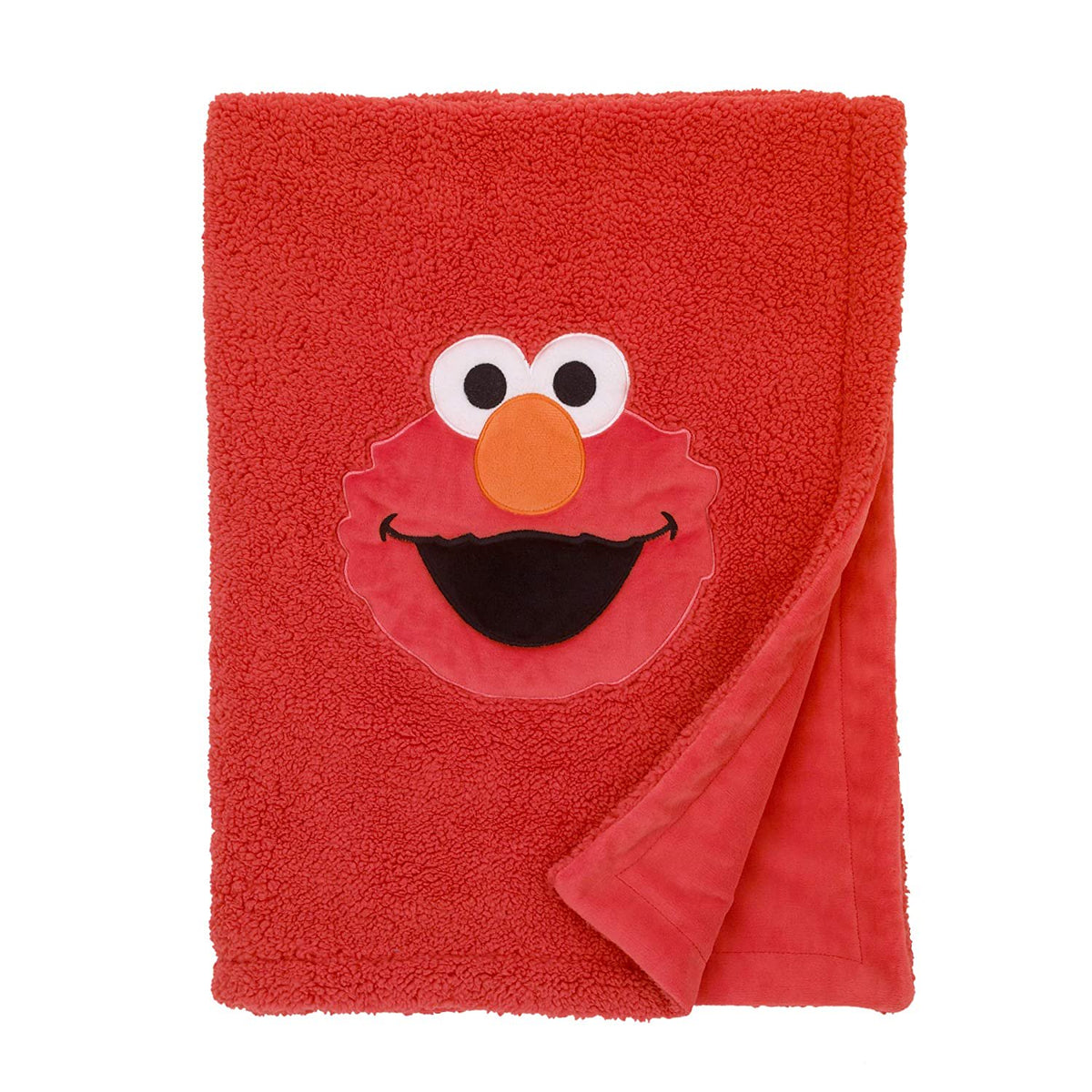 Sesame Street Elmo Red Soft Plush Sherpa Toddler Blanket with Applique - 30" x 40"
