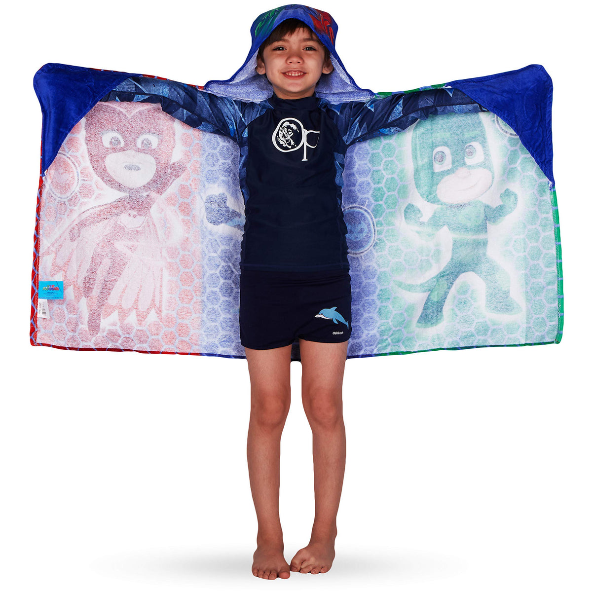 Franco Kids Pj Masks Super Soft Bath/Pool/Beach Soft Cotton Terry Hooded Towel Wrap, 24 in x 50 in, (Officially Licensed Product)
