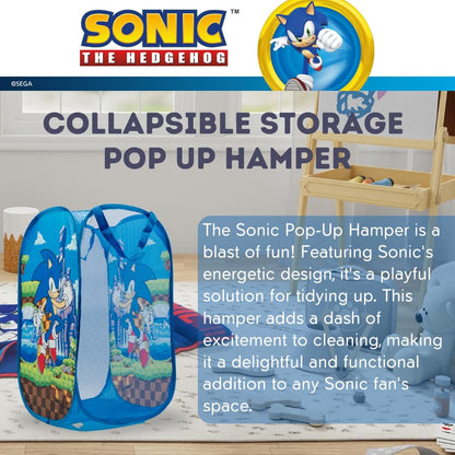 Franco Sonic Anime Kids Room Collapsible Storage Bin Pop Up Hamper