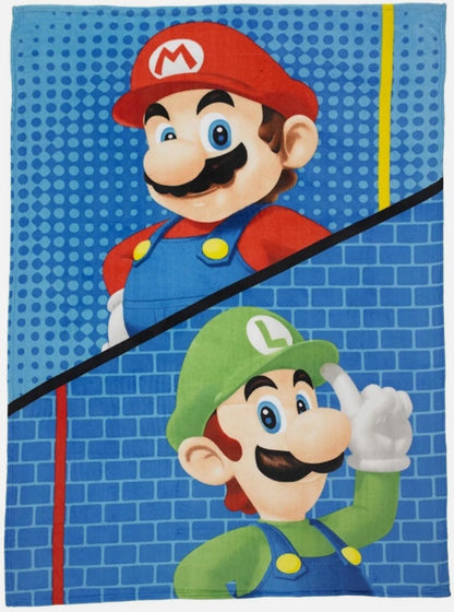 Franco Kids Bedding Super Mario Plush Micro Raschel Twin Size Blanket, 62 in x 90 in