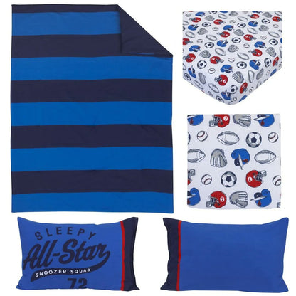 Carter's 4-Piece Toddler Bedding Set, All Star Sports Boys Blue