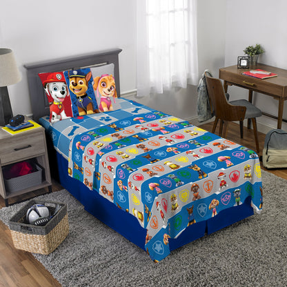 Franco Kids Paw Patrol Gangs All Here Twin Size Sheet Set