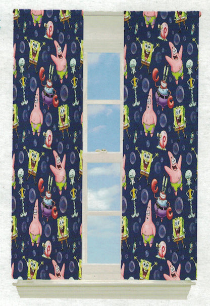 Franco Kids Spongebob Squarepants Room Darkening Window Curtains Drapes Set 84 in x 63 in
