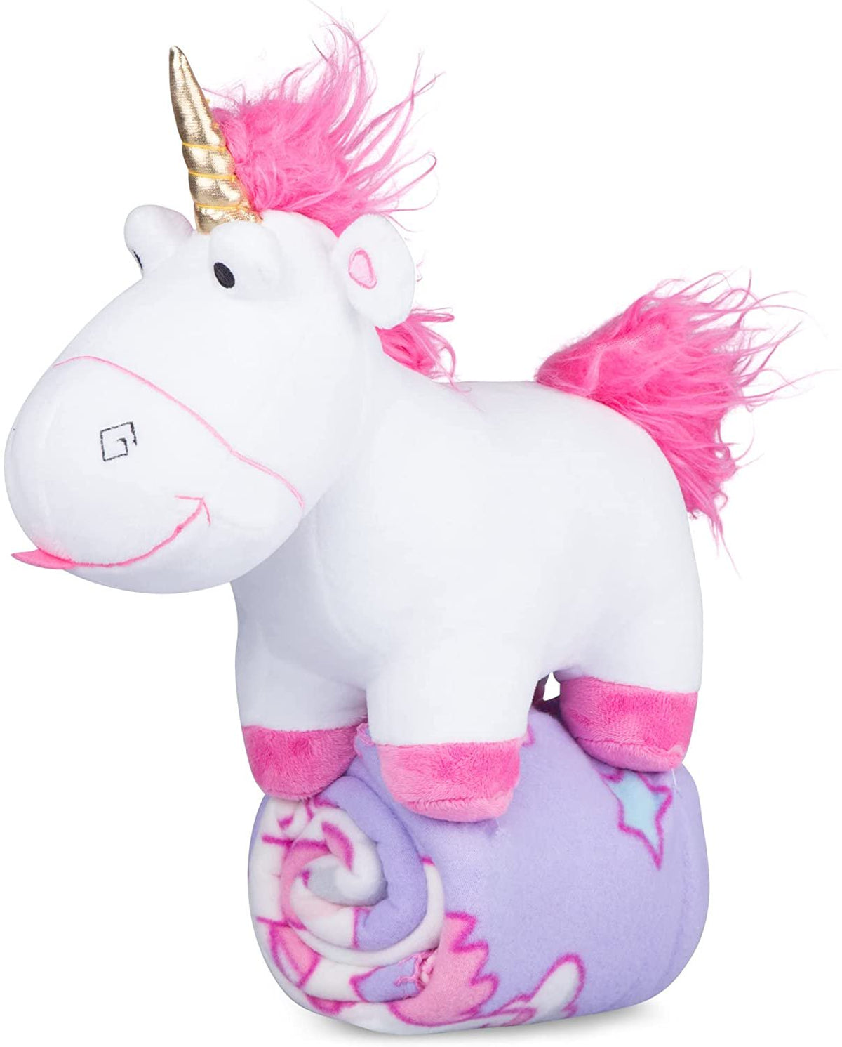 Despicable Me Kids Fluffy The Unicorn Fleece Throw and Character Hugger Pillow Set, 40" x 50"