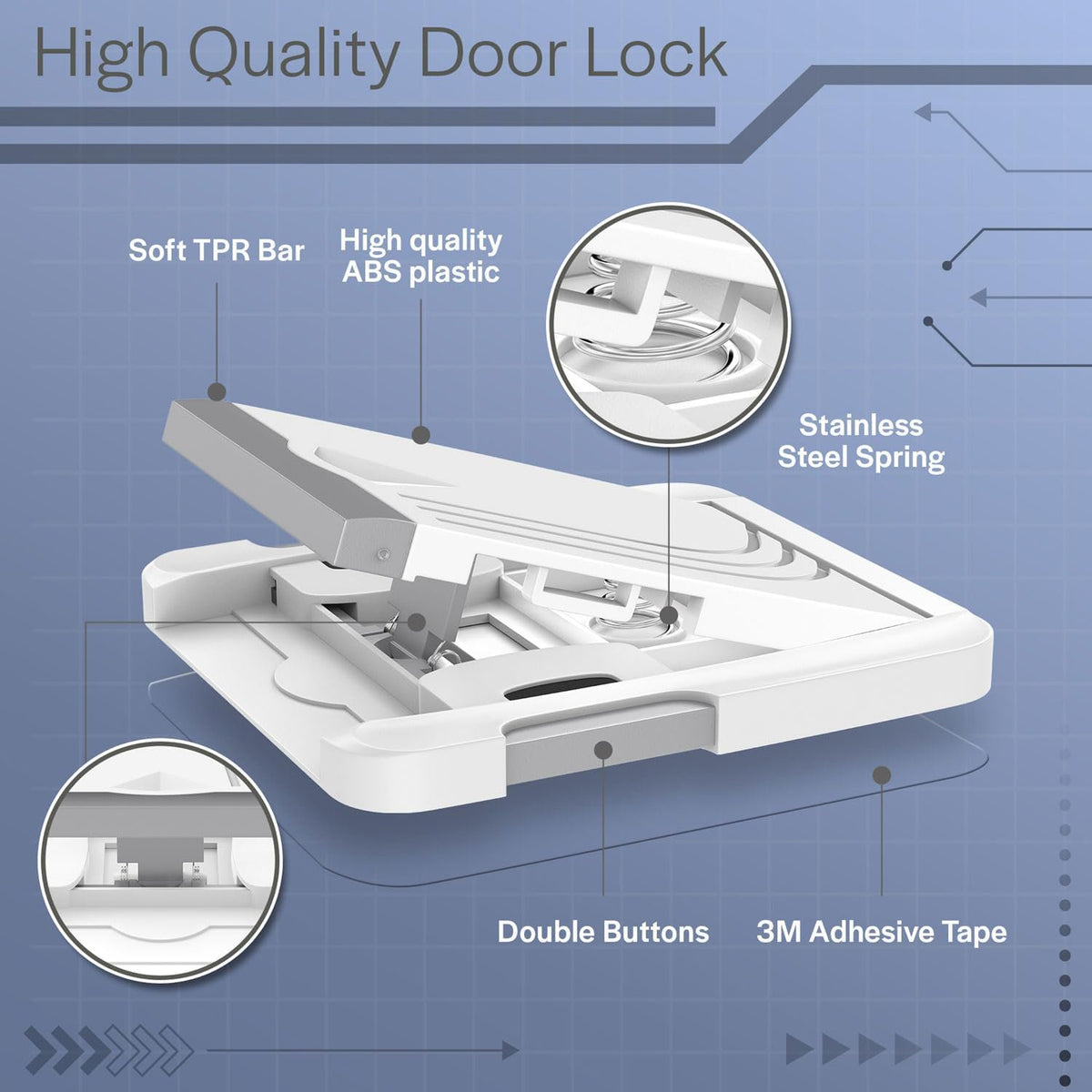 Todays Kids Sliding Glass Door Lock - Child Proof Lock for Sliding Door, Easy to Install Sliding Window Lock - Strong Adhesive Sliding Door Security Lock, Window Locks & Sliding Door Lock