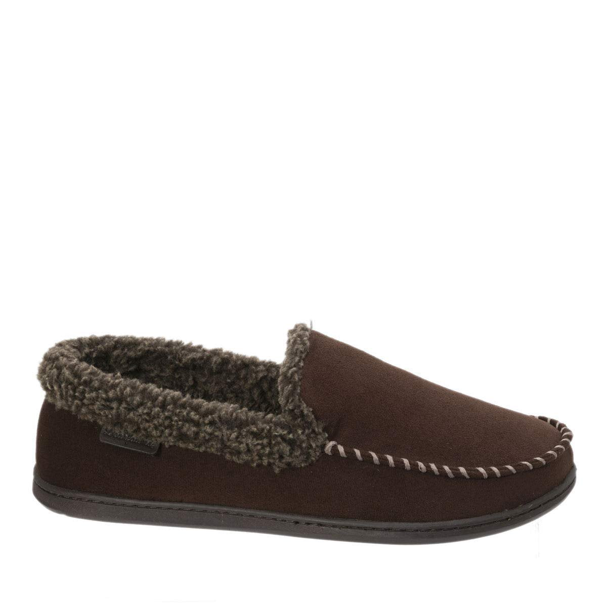 Dearfoams Men's Memory Foam Slipper Microsuede Moc Whipstitch