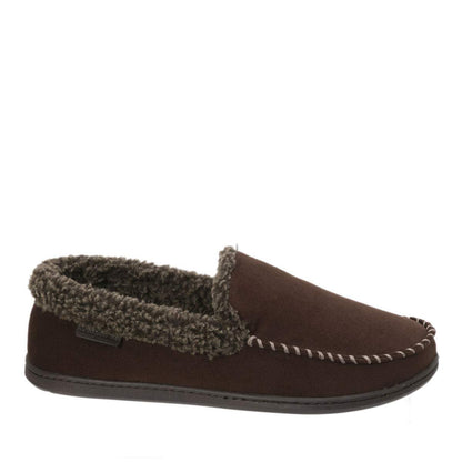 Dearfoams Men's Memory Foam Slipper Microsuede Moc Whipstitch