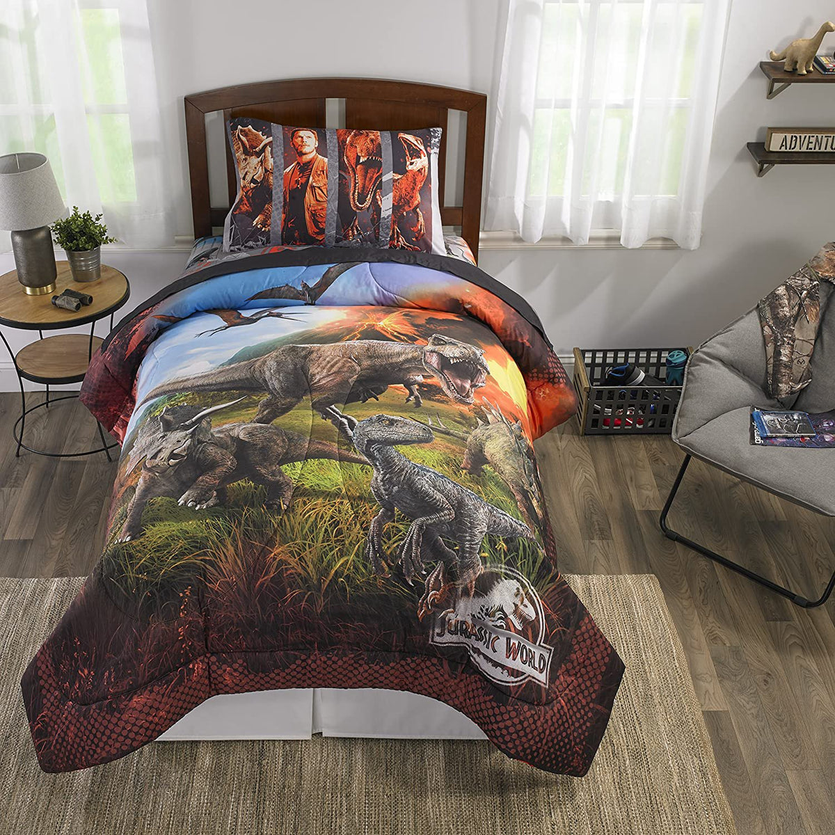 Franco Kids Bedding Super Soft Sheet Set, 4 Piece Full Size, Jurassic World