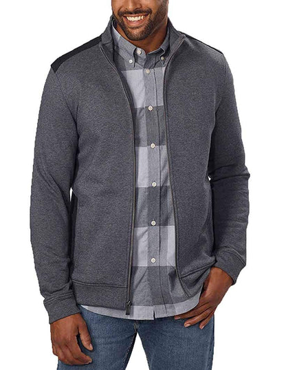 Calvin Klein Jeans Men's Full-Zip Fleece Mock Neck Sweatshirt Jacket