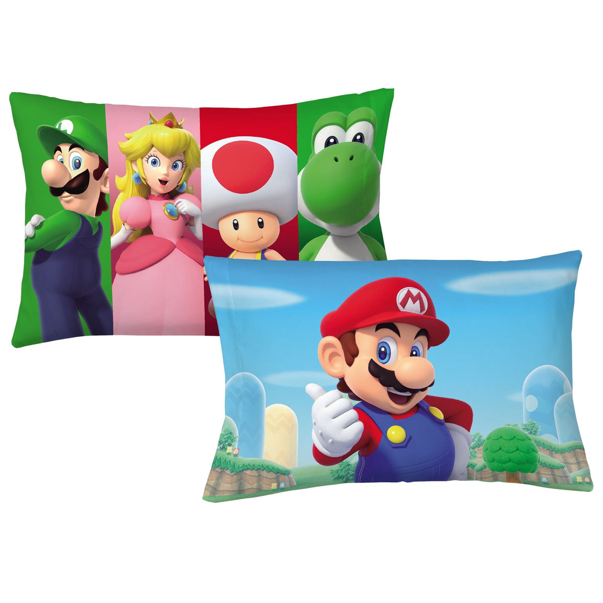 Franco Super Mario Kids Twin/Full Comforter and Pillowcase, 2-Piece Set