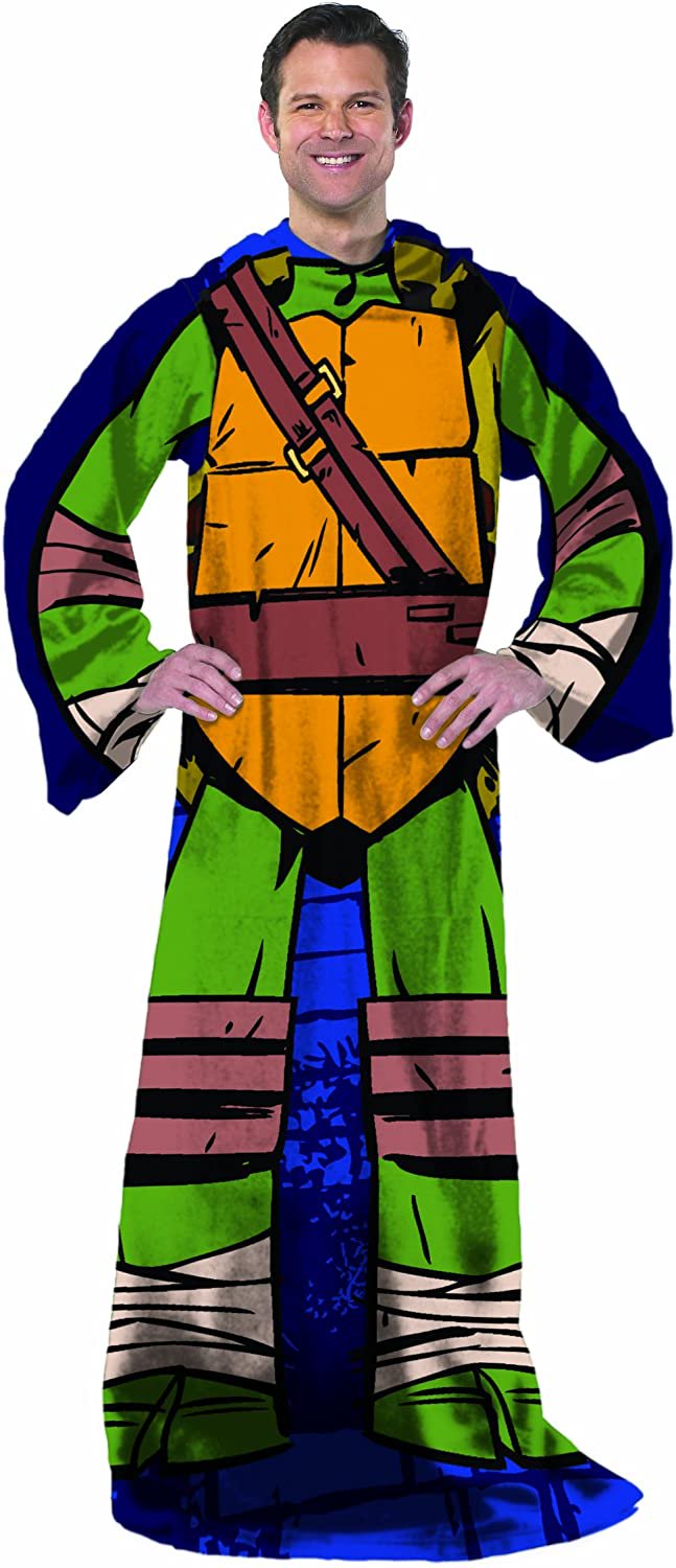 Nickelodeon's Teenage Mutant Ninja Turtles, "Being Leo" Adult Comfy Throw Blanket with Sleeves, 48" x 71"
