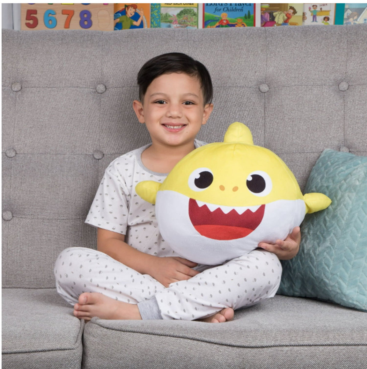 Baby Shark Kids Plush Cuddle and Decorative Pillow Buddy, Yellow 15" Tall