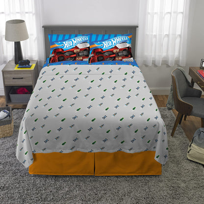 Franco Kids Bedding Hot Wheels 4 Piece Full Size Sheet Set