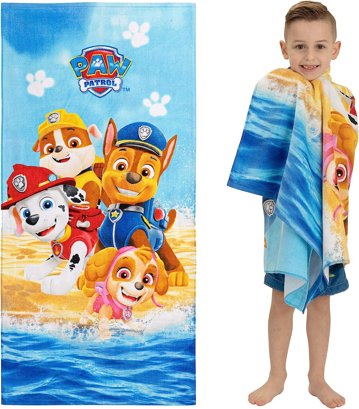 Franco Kids Super Soft Cotton Bath/Pool/Beach Towel, 58 in x 28 in, Paw Patrol