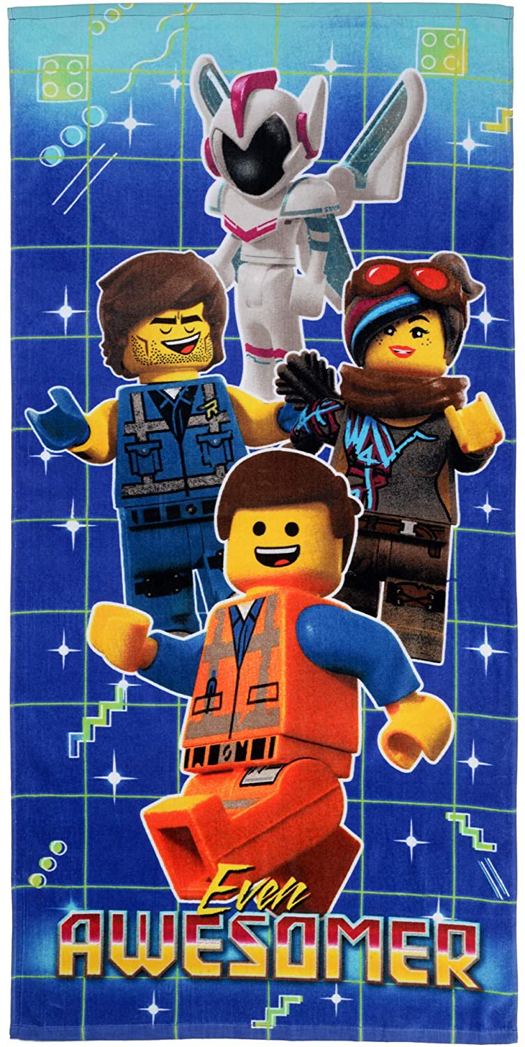 Lego Movie 2 Kids Cotton Beach Towel, 28” x 58”, Even Awesomer