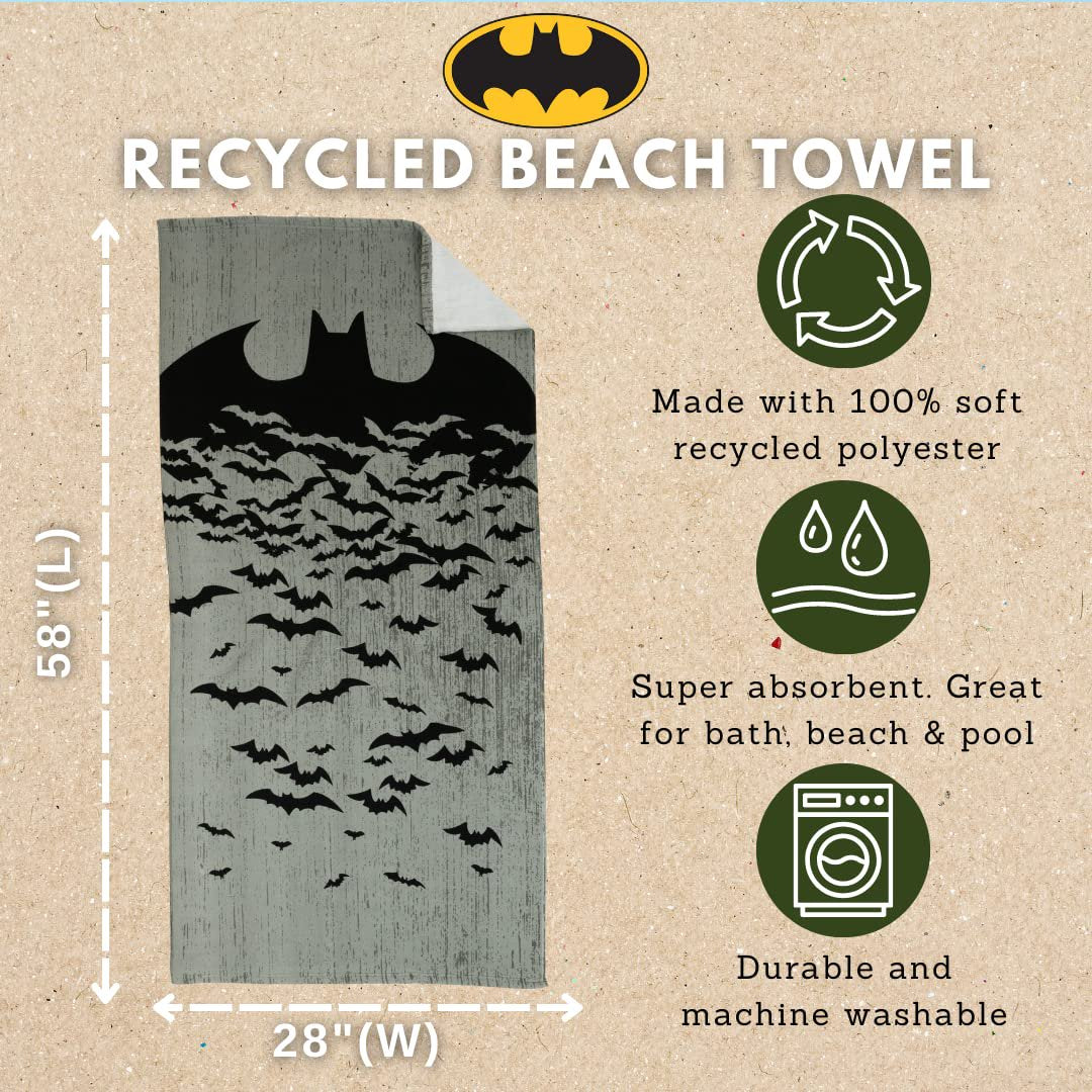 Franco Batman Kids Super Soft Bath/Pool/Beach Towel, 58 in x 28 in