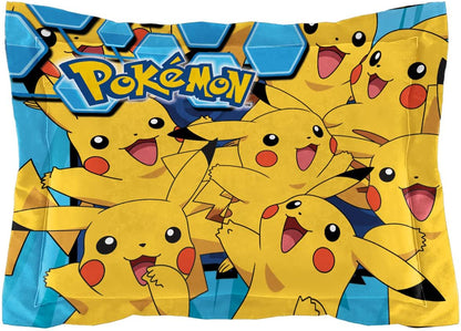 Pokémon Comforter and 2 Shams Set, 72 inches X 86 inches, Big Pika