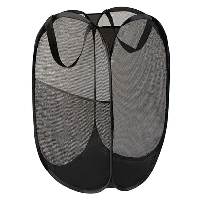 Todays Kids Collapsible Mesh Pop-Up Laundry Hamper - Foldable Laundry Basket with Breathable Mesh, Reinforced Handles and Side Pocket