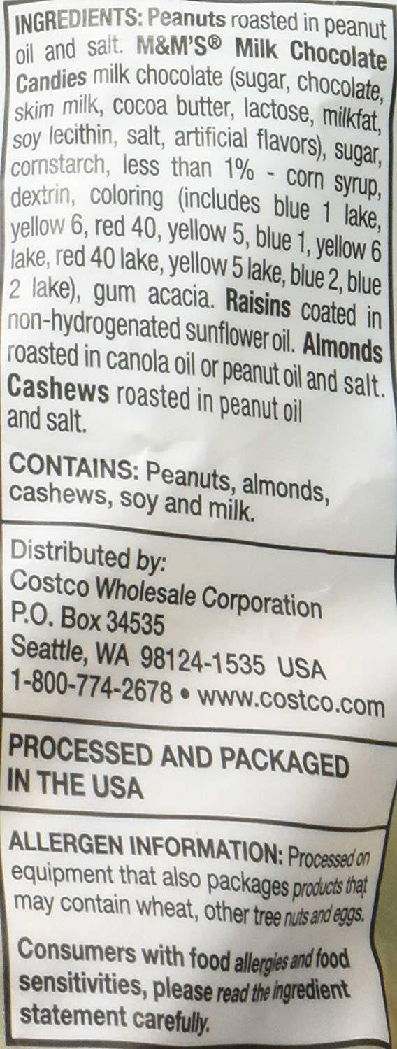 Kirkland Signature Trail Mix, Peanuts, M&M's, Raisins, Almonds, Cashews, 4 Lbs