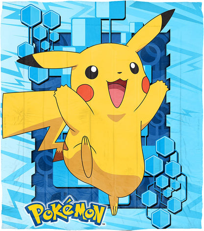 Pokémon Comforter and 2 Shams Set, 72 inches X 86 inches, Big Pika