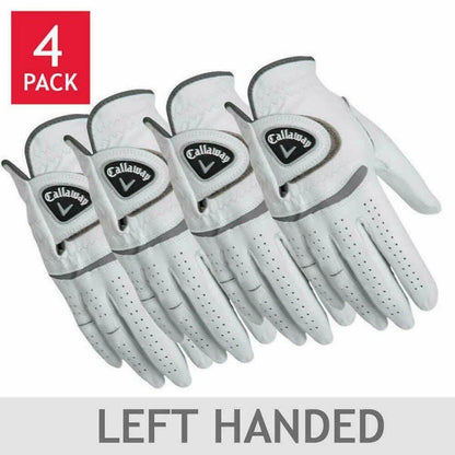Callaway Men's Leather Golf Glove 4-pack: Right and/or Left Handed (Small, left)